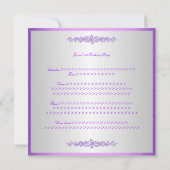 Elegant Paarse Rozen Birthday Party Kaart (Achterkant)