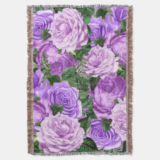 Elegant Paarse  Rozen Deken (Voorkant Verticaal)