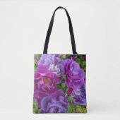 Elegant Paarse Rozen Floral Tote Bag (Voorkant)