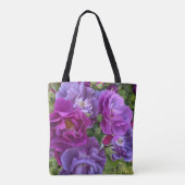 Elegant Paarse Rozen Floral Tote Bag (Achterkant)