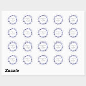 Elegant Paarse Rozen Floral Winter Evening Wedding Ronde Sticker (Vel)