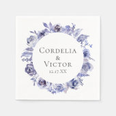 Elegant Paarse Rozen Floral Winter Evening Wedding Servet (Voorkant)