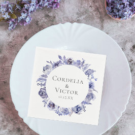 Elegant Paarse Rozen Floral Winter Evening Wedding Servet