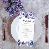 Elegant Paarse Rozen Floral Winter Weddenschap Menu