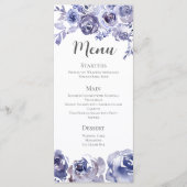Elegant Paarse Rozen Floral Winter Weddenschap Menu (Voorkant)