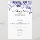 Elegant Paarse Rozen Floral Winter Wedding Program (Achterkant)