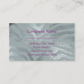 Elegant Paarse Rozen op het zilveren glitterpatroo Visitekaartje (Achterkant)