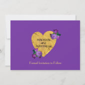 Elegant Paarse Rozen & Stripes Sla de Kaart Datum (Achterkant)