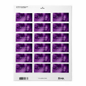 Elegant PAARSE Rozen trouwlabel V04 Etiket (Full Sheet)