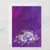Elegant paarse rozen verjaardagsfeestje kaart (Achterkant)