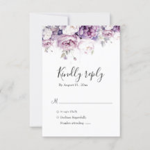 Elegant Paarse Rozen Waterverf Bloemenbruiloft