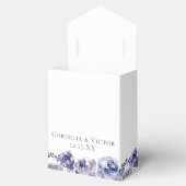 Elegant Paarse Rozen Waterverf Winterbruiloft Bedankdoosjes (Geopend)