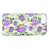 Elegant Paarse Rozen White 2 Achtergrond Case-Mate iPhone Case (Achterkant (Horizontaal))