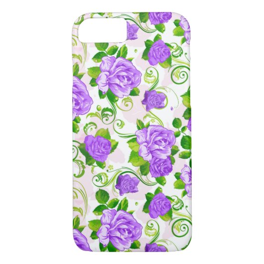 Elegant Paarse Rozen White 2 Achtergrond Case-Mate iPhone Case (Achterkant)
