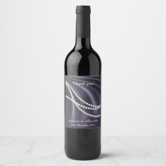ELEGANT PAARSE SATIJN PAREL AANPASBAAR WIJN ETIKET