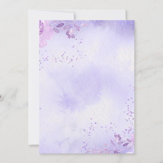 Elegant paarse Save the Date Aankondiging Kaart (Achterkant)