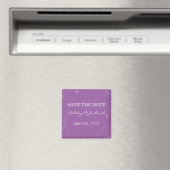 Elegant Paarse Save the Date Magnets Magneet (Insitu (Vaatwasser))