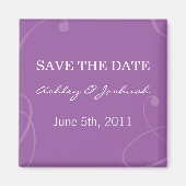 Elegant Paarse Save the Date Magnets Magneet (Voorkant)
