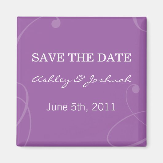 Elegant Paarse Save the Date Magnets Magneet (Voorkant)