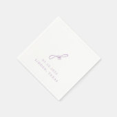 Elegant Paarse Schrift Monogram Huwelijk Servet (Hoek)