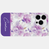 Elegant paarse seringen waterverf bloemendesign Case-Mate iPhone case (Achterkant (horizontaal))
