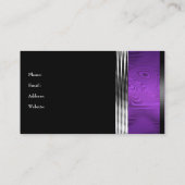 Elegant Paarse Silver Black 2 Visitekaartje (Achterkant)