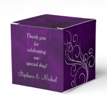 Elegant Paarse Silver Swirl Favor Box