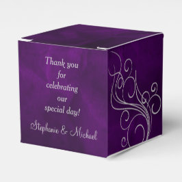 Elegant Paarse Silver Swirl Favor Box Bedankdoosjes