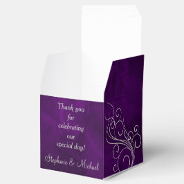 Elegant Paarse Silver Swirl Favor Box Bedankdoosjes
