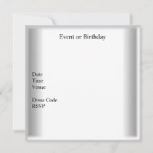 Elegant Paarse Silver White Event Party Kaart (Achterkant)