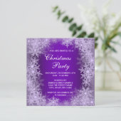 Elegant Paarse Sneeuwvlok Kerstfeest Kaart (Staand voorkant)