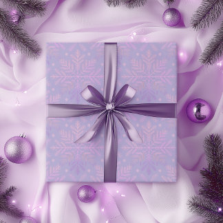 Elegant Paarse Sneeuwvlok Kerstpatroon Cadeaupapier