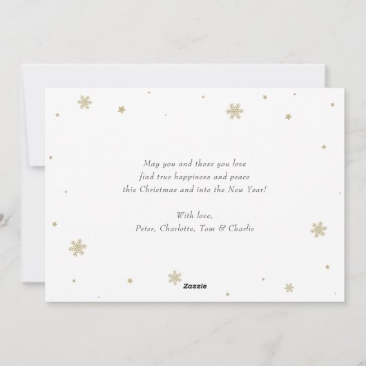 Elegant Paarse Snowflake Foto Merry Kerstry Feestdagenkaart (Achterkant)