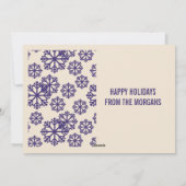 Elegant PAARSE Snowflake Holiday Fotokaart Feestdagenkaart (Achterkant)