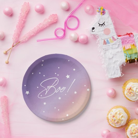 Elegant Paarse soonsboe! Halloween Party Papieren Bordje (Feest)