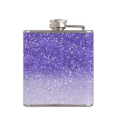 Elegant Paarse Sparkle Ombre Glitter Monogram Heupfles (Achterkant)