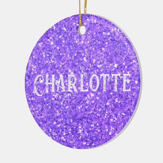 Elegant Paarse sprankelende glitterpatroon Keramisch Ornament (Links)