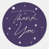 Elegant Paarse spreuken bedankt Ronde Sticker (Voorkant)