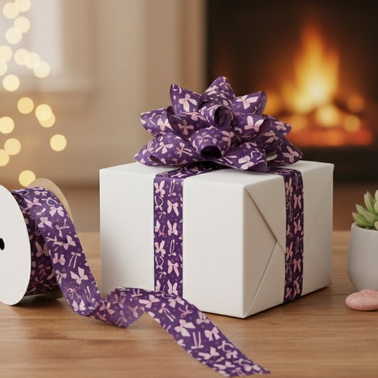 Elegant Paarse Strik Lint voor Cadeaupapier