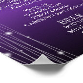 Elegant Paarse String Lights Floral - Menu Bar Poster (Hoek)