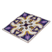 Elegant Paarse Tegel Kaleidoscoop Tegeltje (Zijkant)