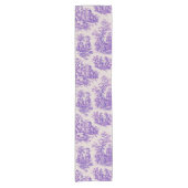 Elegant paarse toile de jouy monogram korte tafelloper (Voorkant)