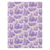 Elegant  paarse toile de jouy monogram tafelkleed (Voorkant)