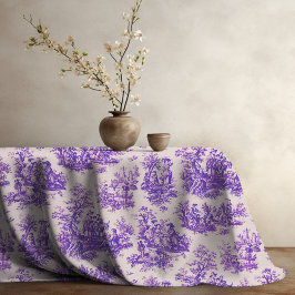 Elegant  paarse toile de jouy monogram tafelkleed