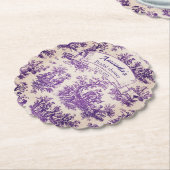 Elegant  paarse toile de jouy Vrijgezellenfeest Kartonnen Onderzetters (Gekanteld)