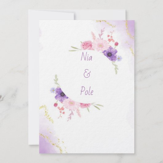 Elegant paarse uitnodiging (Achterkant)