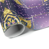 Elegant Paarse vakantie Snowflakes kerst Cadeaupapier (Rol Hoek)