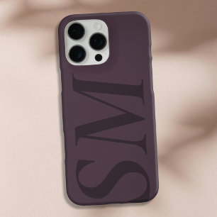 Elegant Paarse vetgedrukte Initiaal monogram iPhone 16 Pro Max Hoesje