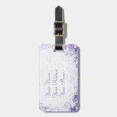 Elegant Paarse Vintage Bagagelabel (Voorkant verticaal)