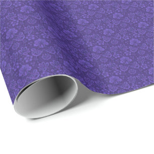 Elegant paarse vintage damask patroon cadeaupapier